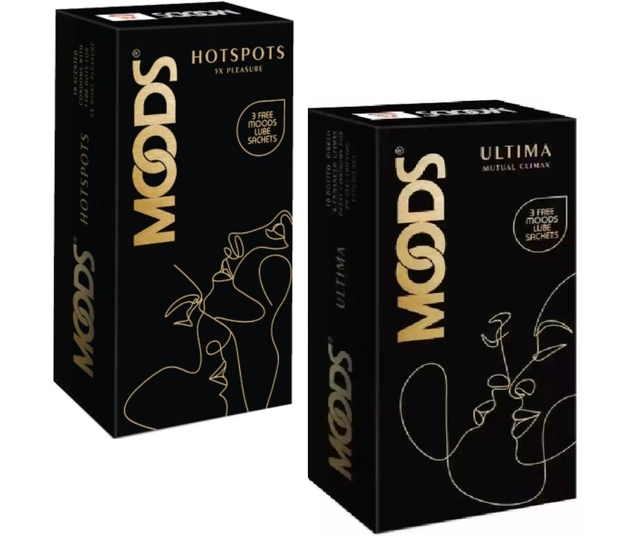 Mood Ultima Mutual Climax Condom (10 Pcs) with Mood Hot Spots 5X Pleasure Condoms (10 Pcs) (Set of 2)