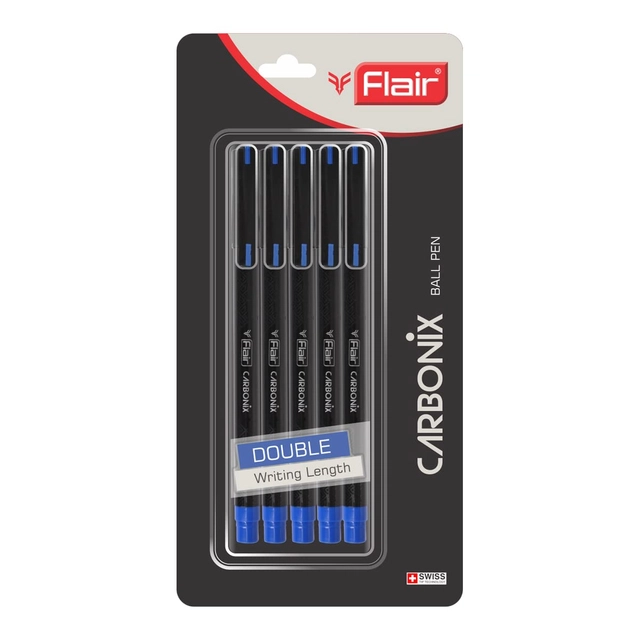 FLAIR Mr Grip Ball Pen- Black (Set of 5)