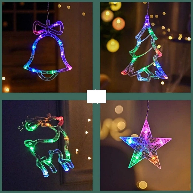 Christmas Reindeer LED Curtain Lights (Multicolor, 2.5 m)