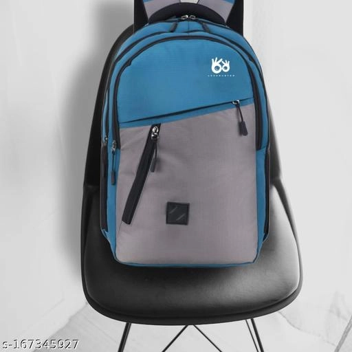 Nylon Backpack for Men & Women (Grey & Teal, 35 L)