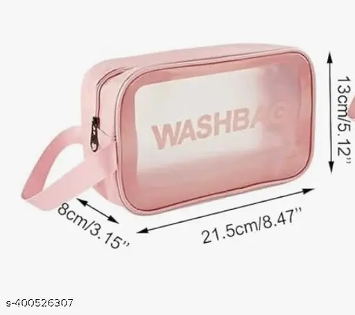 Astute Clear Waterproof Travel Toiletries Washbag (Pink) (Pack Of 1)