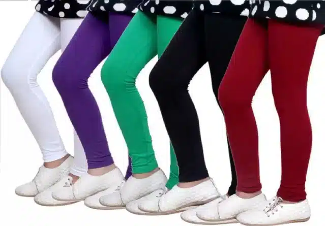 Soft & Comfortable Leggings for Girls (Pack of 5) (Multicolor, 14-15 Years)