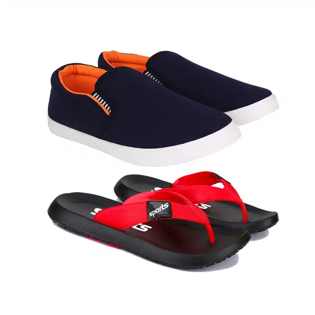 Combo of Casual Shoes & Flip Flops for Men (Pack of 2) (Multicolor, 10)
