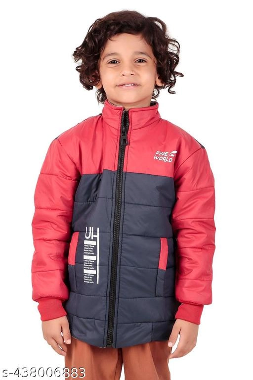 Nylon Jacket for Boys (Red & Navy Blue, 1-2 Years)