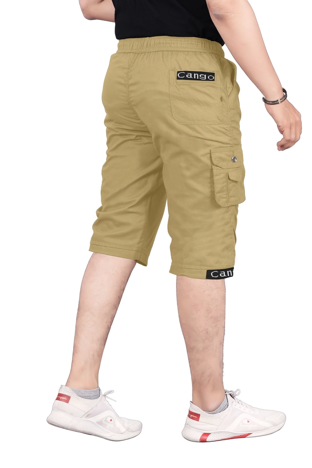 Cotton Solid Capri for Men (Beige, 28)