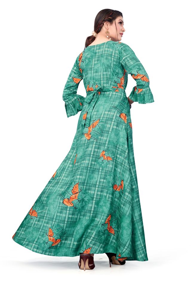 Fit and Flare Gown for womens (Multicolor, S) (NE27)