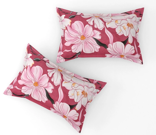 Polycotton Pillow Covers (Multicolor, 18x28 inches) (Pack of 2)