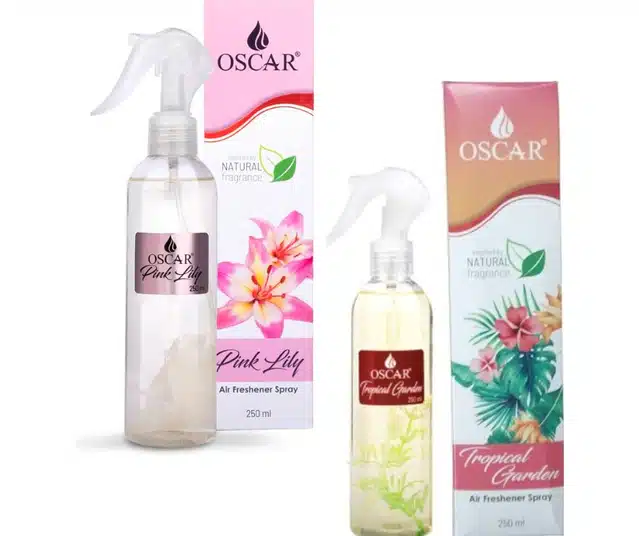 Tropical Garden with Pink Lily Air Freshener Combo (Pack of 2,  250 ml)