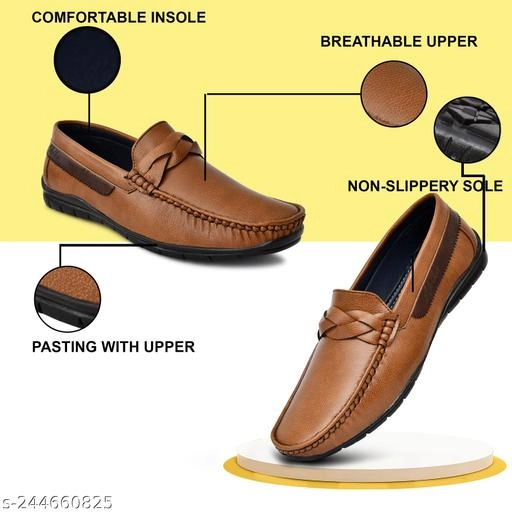 Loafers for Men (Tan, 6)