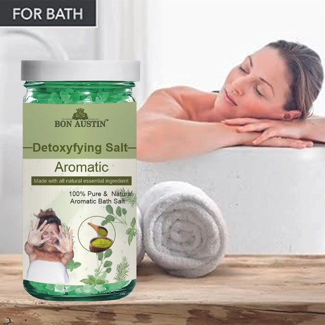 Bon Austin Aromatic, Lemon & Rose Detoxifying Bath Salt Crystal (200 g, Set of 3)