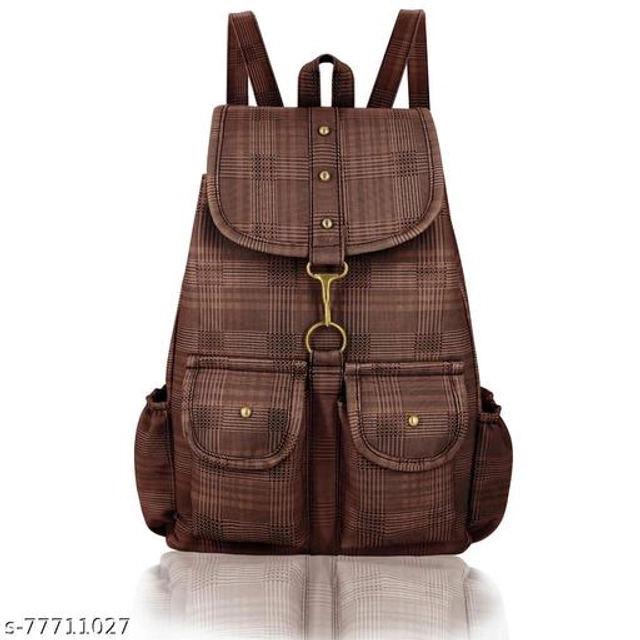 PU Backpack for Women (Brown)