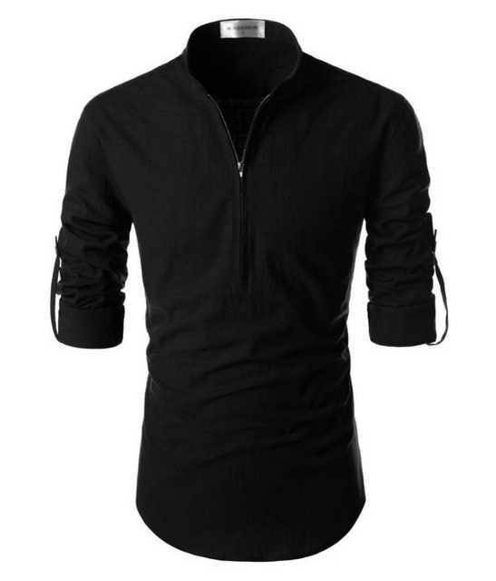 लाइफ रोड्स प्योर कॉटन शर्ट फॉर मेंस (ब्लैक , S) (D91)