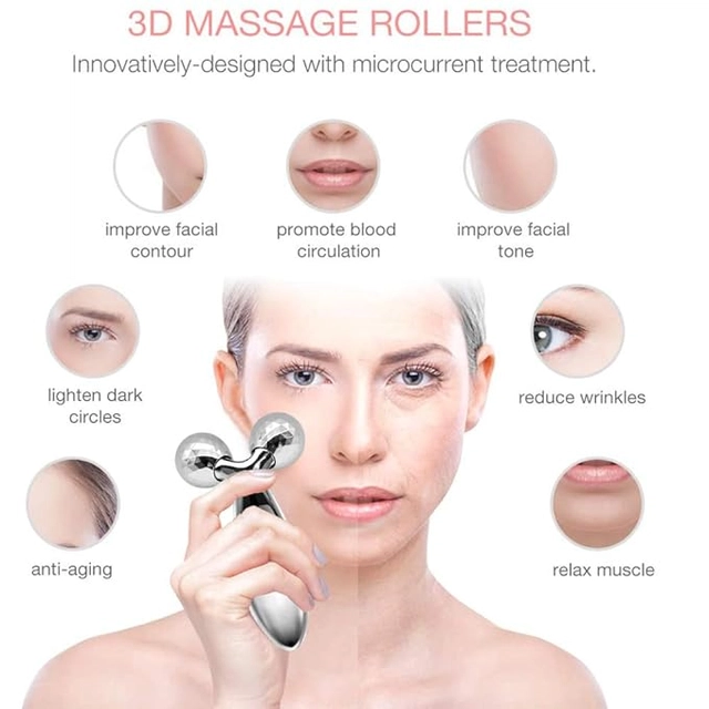 3D Manual Roller Massager (Silver)