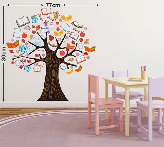 Book Tree Self Adhesive Wall Stickers