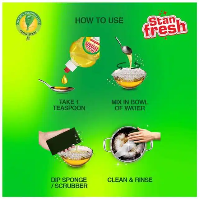 Stanfresh Dish Wash Gel 500 ml Super Saver Pouch (Lemon & Neem)