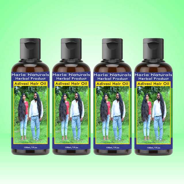 Haria Naturals Pure Adivasi Vishvambhari Medicine All Type of Hair Problem Herbal Growth Hair Oil (100 ml) (Pack Of 4) (B-14817)
