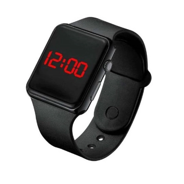 Silicone Strap Digital Watch for Kids (Black)