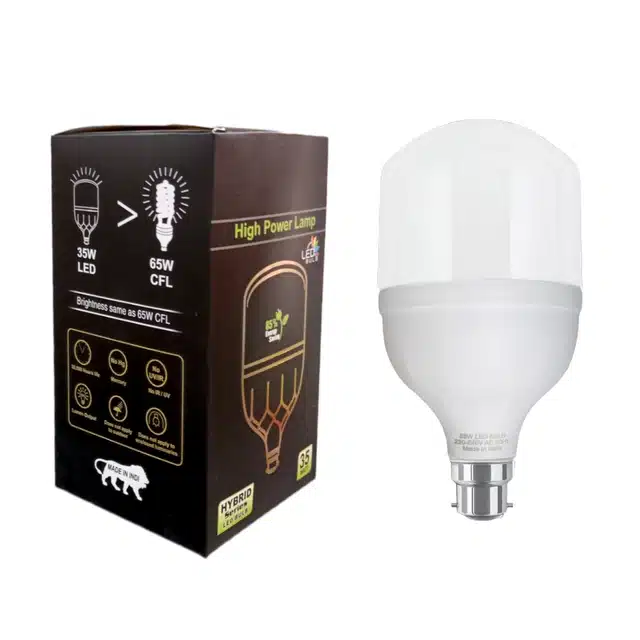 Plastic Hybrid Series 35 Watt High Power Lamp LED Bulb (White, Pack of 2)