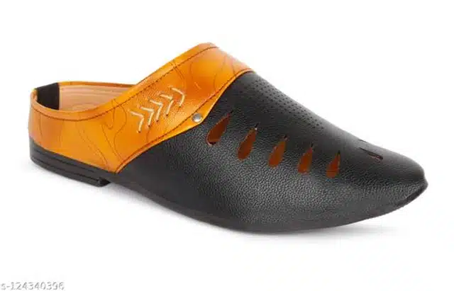Sandals for Men (Black & Tan, 6)