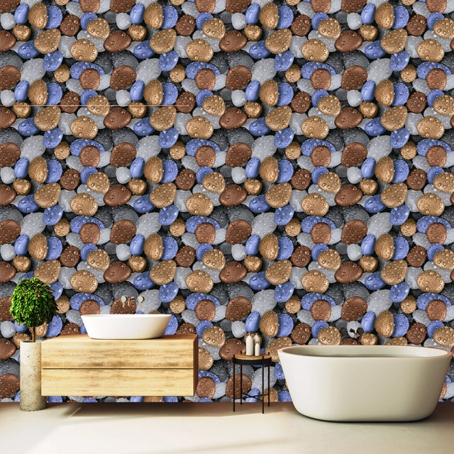 Vinyl Wallpaper for Kitchen Wall (Multicolor, 100x40 cm) (Pack of 3)