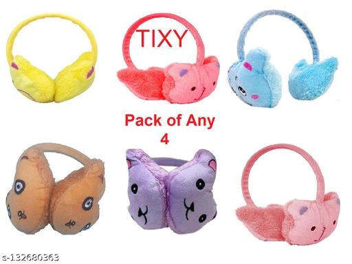 Fur Earmuffs for Kids (Multicolor, Pack of 4)