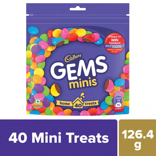 Cadbury Gems Minis Home Treats Pack, 126.4 g