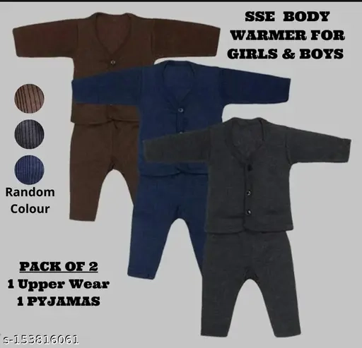 Woolen Assorted Thermal Set for Kids (Multicolor,6-18 Months) (Pack of 1)