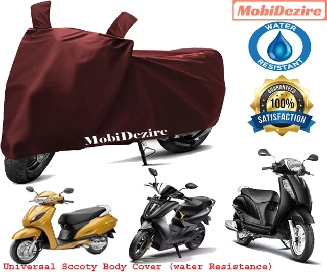 Polyester Semi-Waterproof Universal Motorcycle Cover (Maroon)