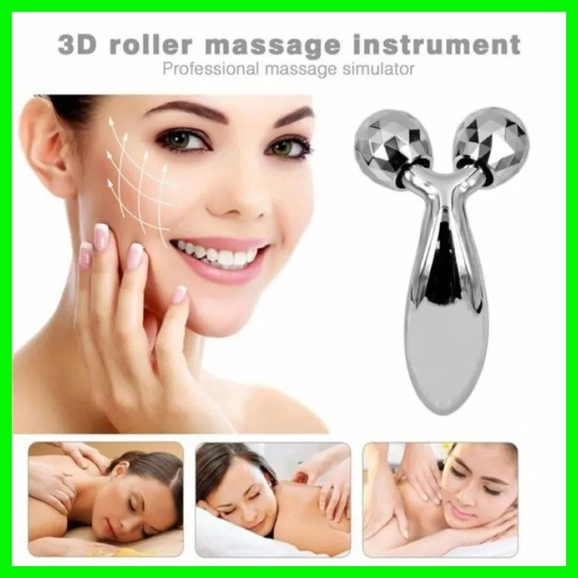 3D Face Massage Roller (Silver)