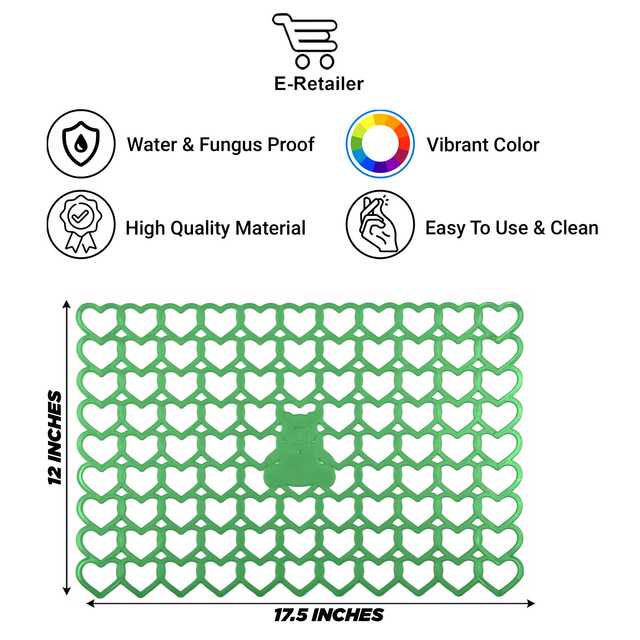 PVC Multipurpose Fridge Mat (Pack of 3) (Green, 44x30 cm) (ER-74)