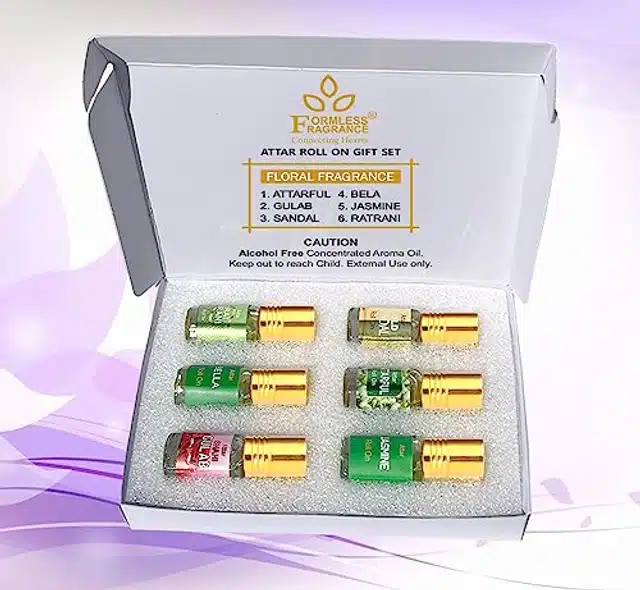 Floral Fragrance Roll On Attar (3 ml, Set of 6)