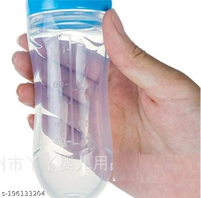 Silicone Food Feeder Bottle for Baby (Multicolor, 90 ml)