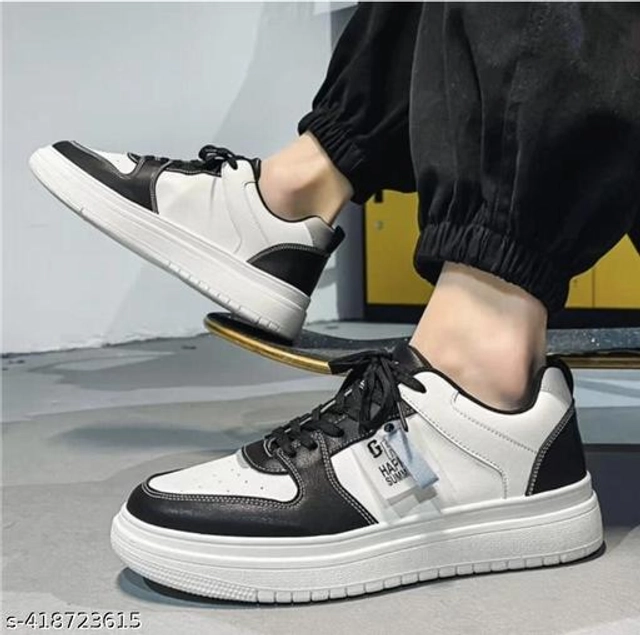 Casual Shoes for Men (Black & White, 6)