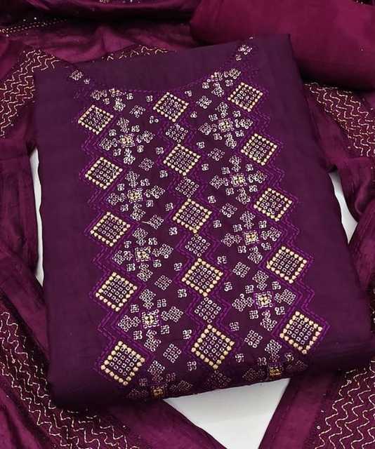 Women's Unstitched Dress Material (Purple) (OCH-284)