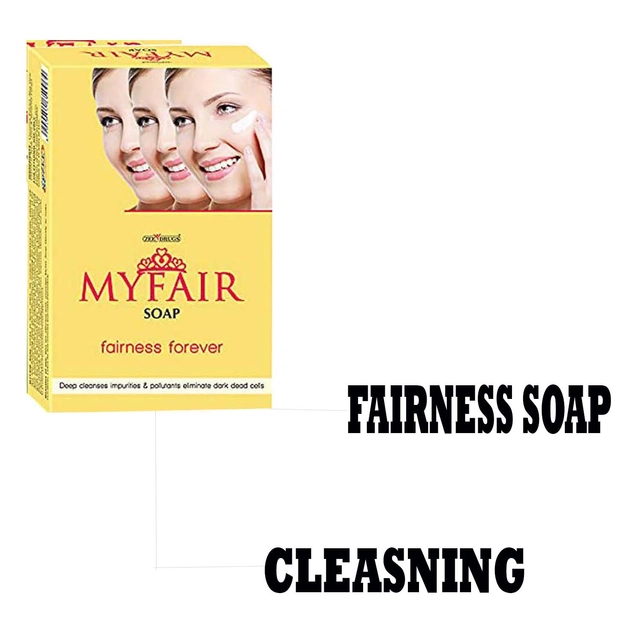 My Fair 2 Pcs Instant Fair Bathing Soap (75 g) with Digital Watch (Black) (Set of 2)