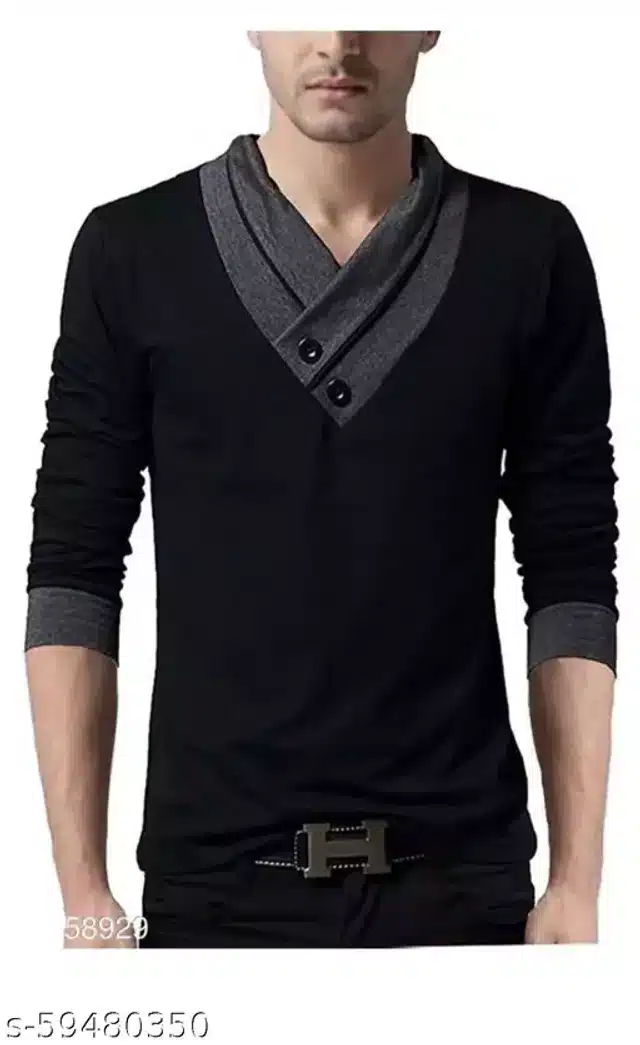 Full Sleeves T-Shirt for Men (Black, XL)