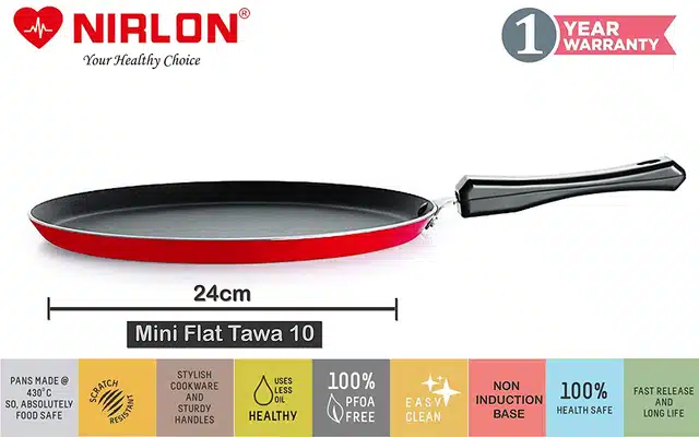 Aluminium Nonstick Cookwear Set with Glass Lid (Red, Set of 4)