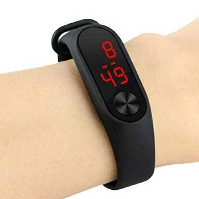 Silicone Strap Digital Watch for Kids (Black)