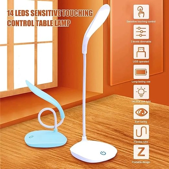 Plastic Rechargeable Study Desk Lamp (White)