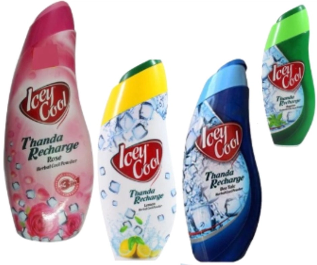 Labolia Icey Cool Lemon Herbal Cool (150 g) with Blue Deo Talc (150 g), Rose Herbal Cool (300 g) & Cool Herbal (50 g) Talcum Powder (Set of 4)