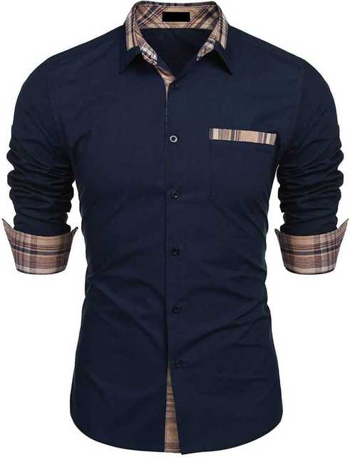लाइफ रोड्स प्योर कॉटन शर्ट फॉर मेंस (नेवी ब्लू , XL) (D194)
