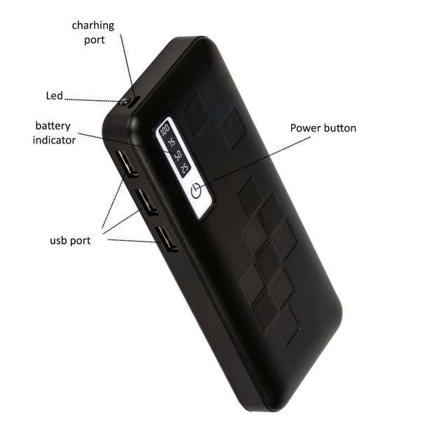 20000 mAh Power Bank (Black)