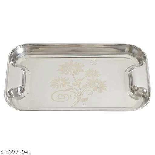 Stainless Steel Serving Tray (Silver)