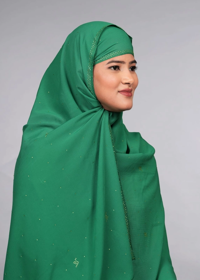 Chiffon HIjab for Women (Green, Free Size)