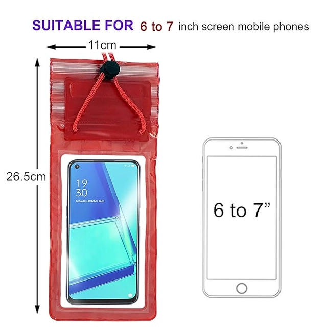 PVC Waterproof Sealed Rain Protection Cover for Mobile (Multicolor)