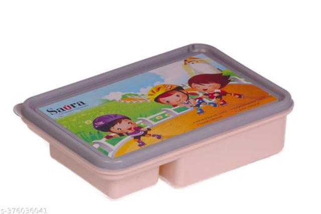 Plastic Lunch Box (Multicolor, 600 ml)