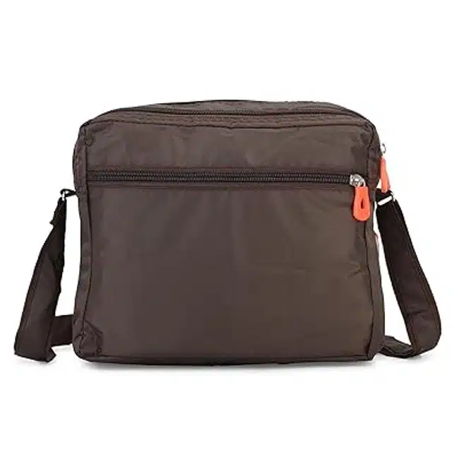 Polyester Sling Bag for Men & Women (Brown, L)