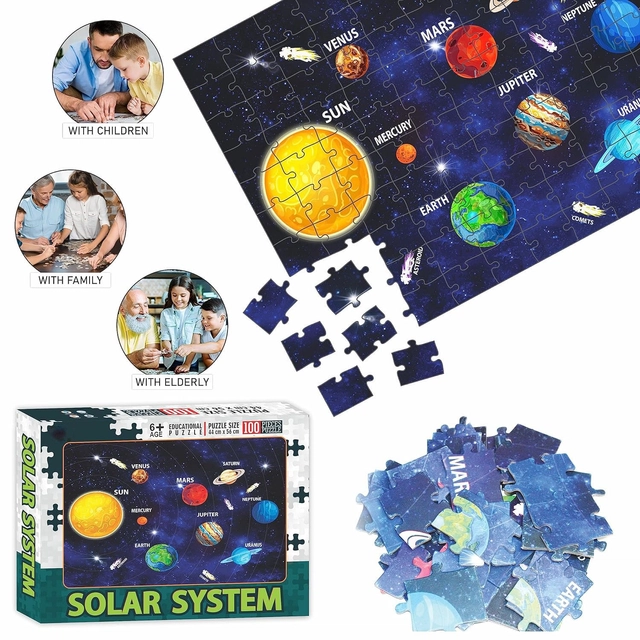 Solar System Theme Jigsaw Puzzles for Kids (Multicolor)