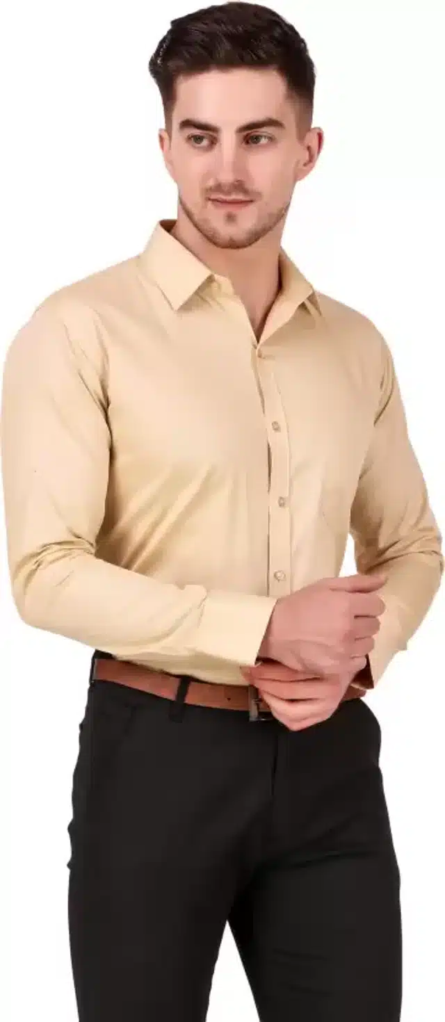 Full Sleeve Shirt for Men (Tan, L)