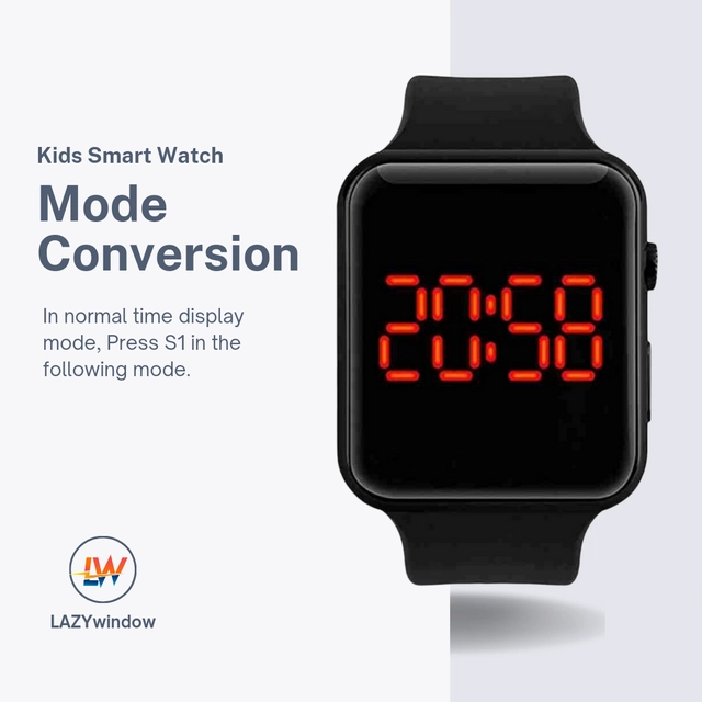 LED Digital Watch for Kids (Black)